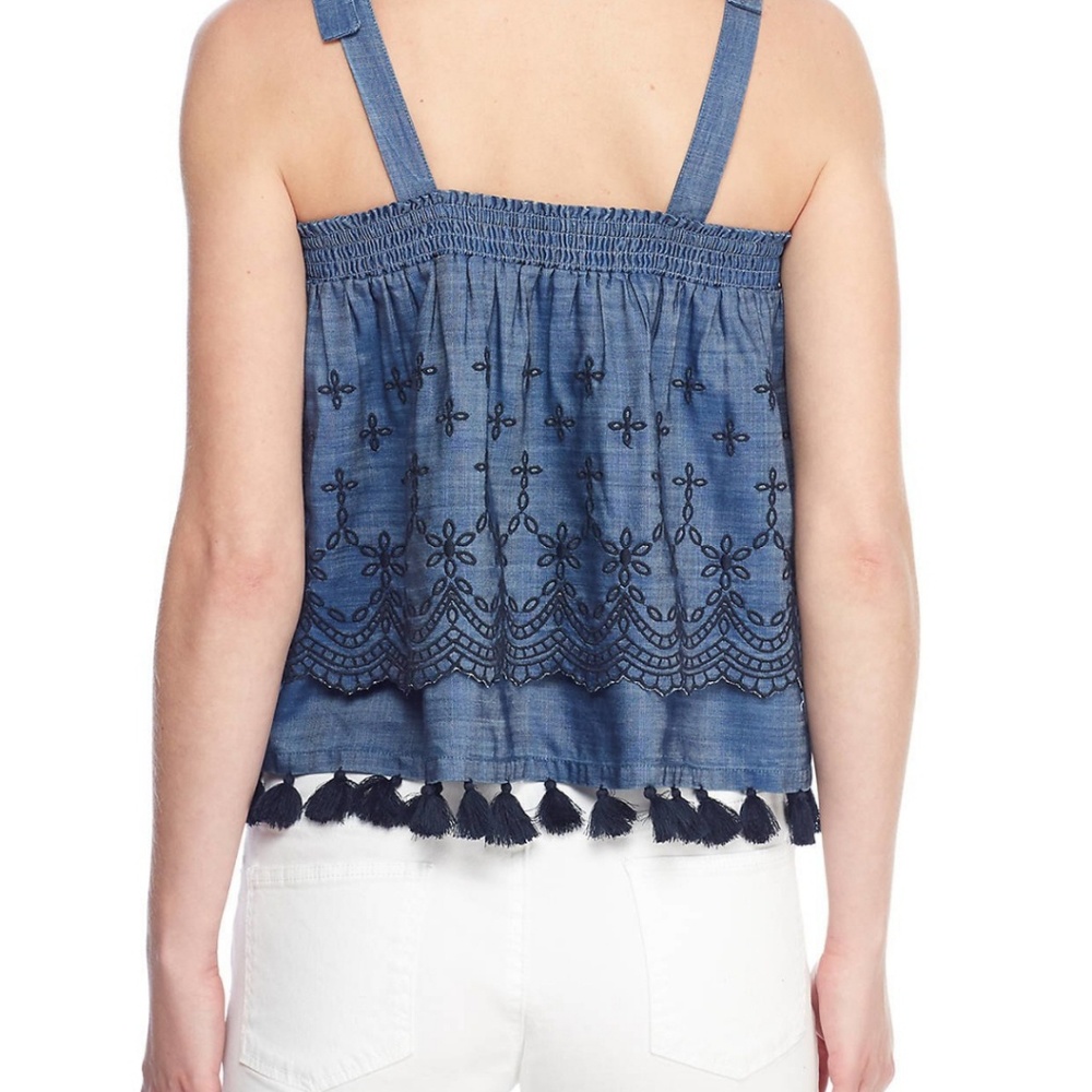 Crown & Ivy embroidered tie tank top sleeveless - Picture 3 of 4